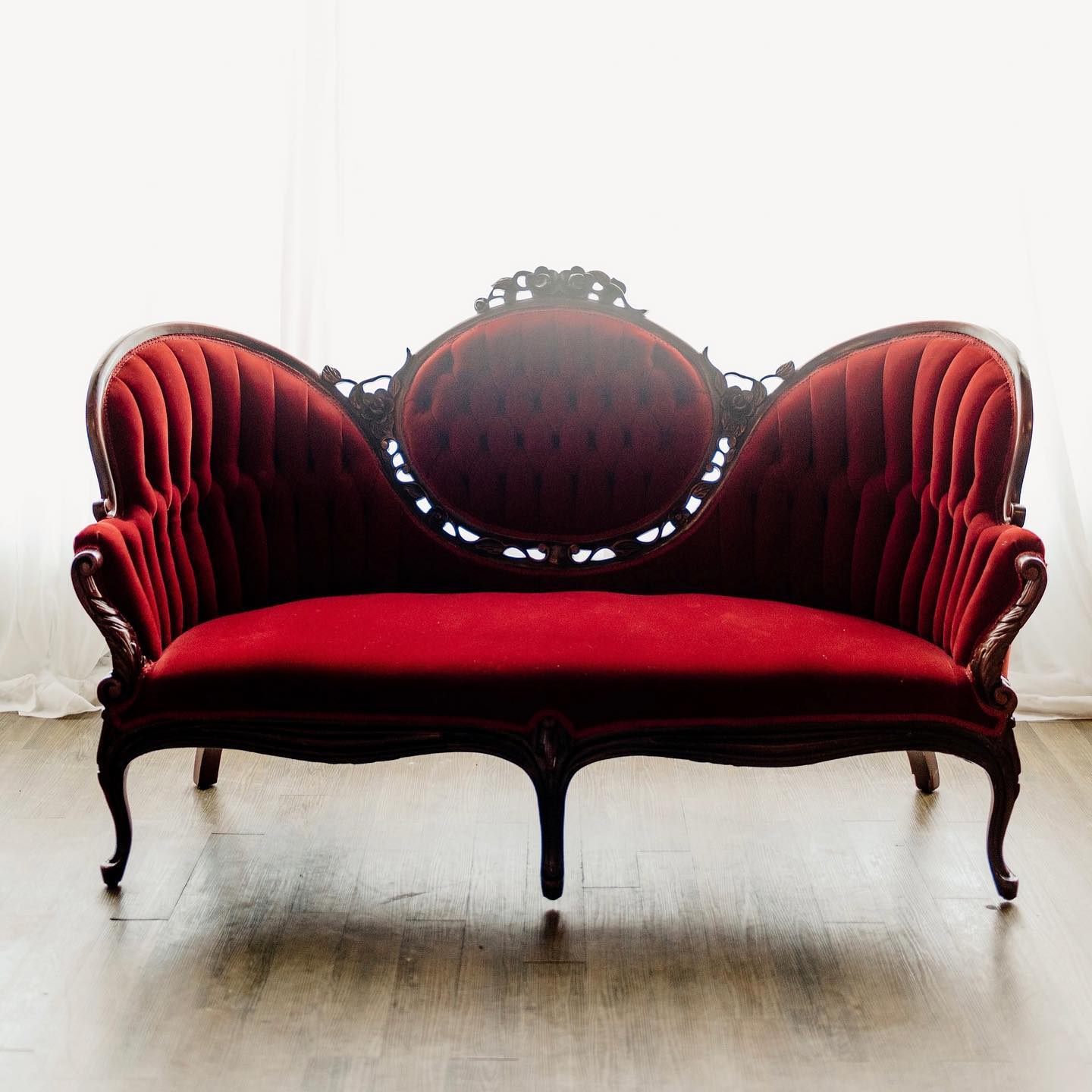 red velvet sofa